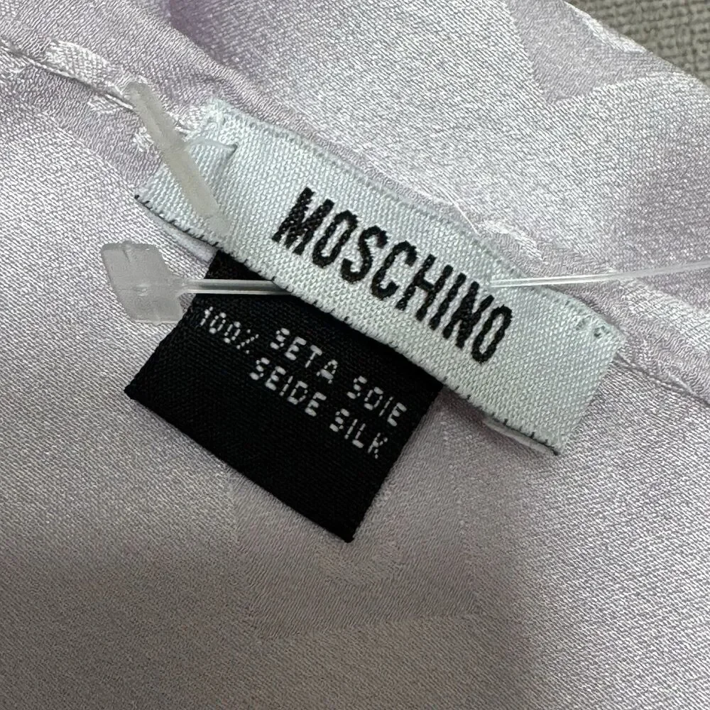 Vintage Moschino Monogram Jacquard Silk Scarf